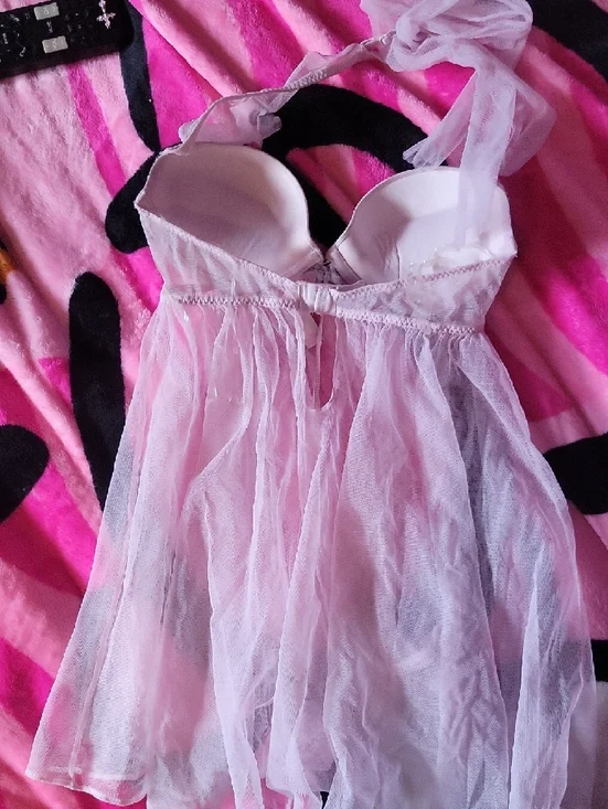 Victoria's Secret Pink Sheer Lace-Trim Babydoll Chemise - Picture 6 of 6